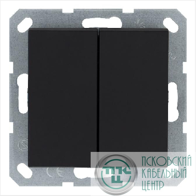 Переключатель перекрестный 2-кл. 10А IP20 механизм черн. матов. soft touch Jasmart G3014PB