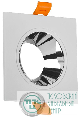 Светильник 4107 встраиваемый поворотный GU10 бел./хром пласт. IEK LT-UVB0-4107-GU10-1-K23