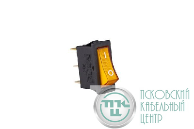 Выключатель в черн. корпусе желт. клавиша с подсветкой 1НО EMAS A21B1S11
