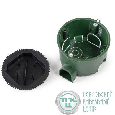 Коробка установочная безгалогенная (HF) 68х45 с саморезами и крышкой Промрукав 80-0560СКм