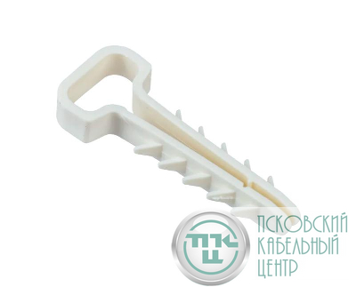 Дюбель-хомут PCD-F 05х08-45-100WH для плоского кабеля PA6.6 бел. (уп.100шт) JazzWay 5054905