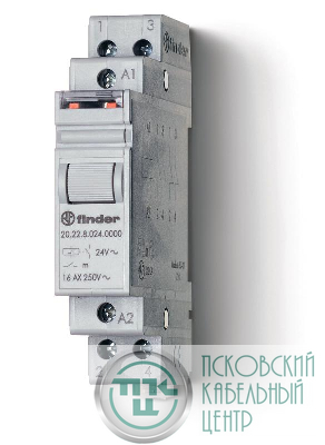 Реле модульное электромеханич. шаговое 2NO 16А 2 состояния AgSnO2 24В DC 17.5мм IP20 FINDER 202290244000