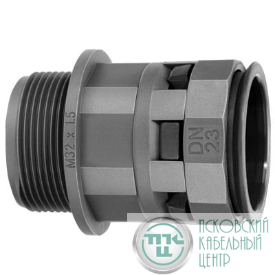 Переходник труба-коробка DN 23мм М32х1.5 полиамид черн. IP66 DKC PAM23M32N