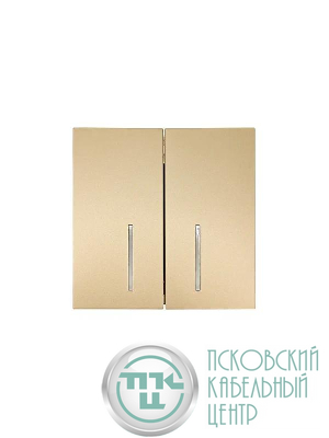 Выключатель 2-кл. с индик. СП ZIMA IP20 10А безвинт. зажим зол. LEZARD 704-3688-112QC
