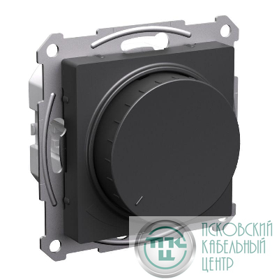 Светорегулятор (диммер) AtlasDesign повор-нажим LED RC 400Вт мех. базальт SE ATN001423