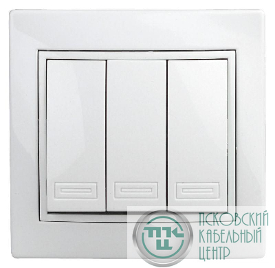 Выключатель 3-кл. СП Plano 10А IP20 1-106-01 250В бел. Intro Б0027605