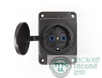 Розетка р резиновом корпусе EMAS EKS116PG1