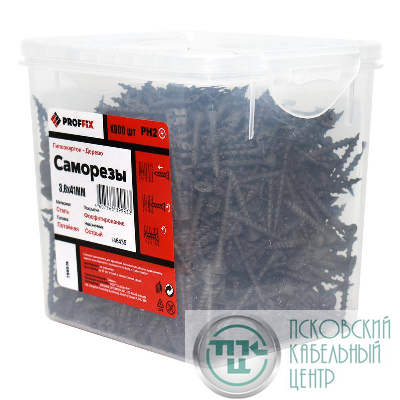 Саморез усиленный гипсокартон-дерево 3.8х41 (TWN) (контейнер) (уп.900шт) Tech-Krep PRO/Zitar 146435