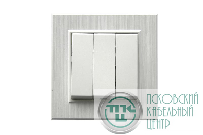 Выключатель 3-клав. 1 вход 3 выхода Karea LINE STAR жемчуж. Makel 86100091