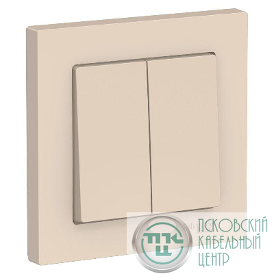 Выключатель 2-кл. СП AtlasDesign 10А IP20 (сх. 5) 10AX в сборе беж. SE ATN000252