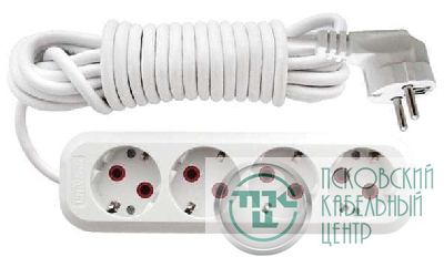 Удлинитель 4х2м с заземл. 10А IP20 У10-555 ПВС 3х0.75 UNIVersal 555-02