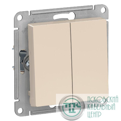 Выключатель 2-кл. AtlasDesign (сх. 5) 10AX с самовозвратом механизм беж. SE ATN000217