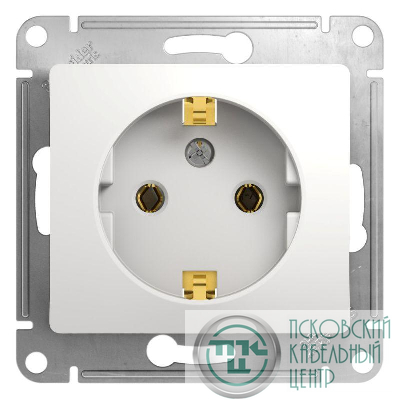 Розетка 1-м СП Glossa 16А IP20 с заземл. механизм бел. SE GSL000143