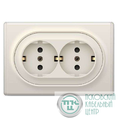 Розетка 2-м СП Florence с заземл. беж. 1E10401301 OneKeyElectro 2172790