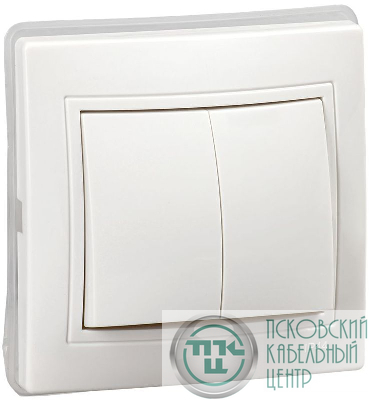 Выключатель 2-кл. СП Кварта ВС10-2-0-КБ-44 10А IP44 бел. GENERICA KV-V20-10-44-K01