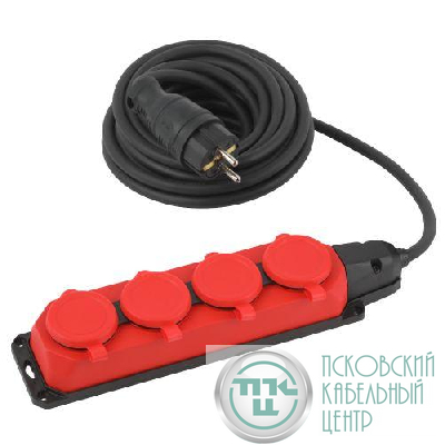 Удлинитель 4х5м с заземл. IP44 КГ 3х1.5 каучук UK-4e-3x1.5-5m-IP44(KG) Эра Б0057585