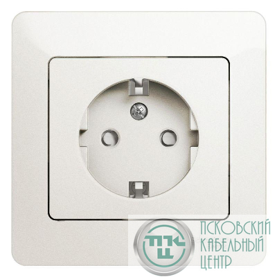 Розетка 1-м СП Glossa 16А IP20 с заземл. защ. шторки в сборе перламутр. SchE GSL000644