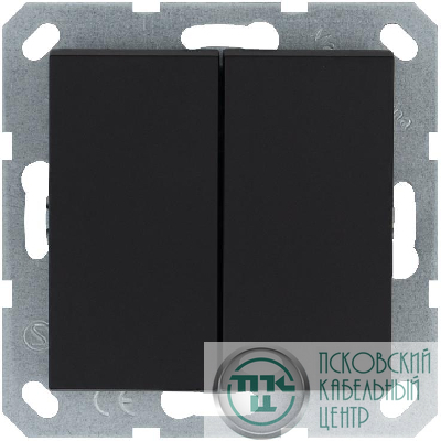 Выключатель 2-кл. 10А IP20 механизм черн. матовый soft touch Jasmart G3023PB
