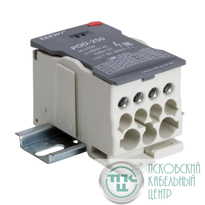 Блок распределительный винтовой зажим 1х120кв.мм 2х35кв.мм 5х16кв.мм 4х10кв.мм DKC POD-250