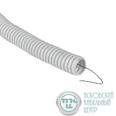 Труба гофрированная ПВХ d20мм с протяжкой бел. (уп.100м) Plast PROxima EKF tg-z-20-100-white