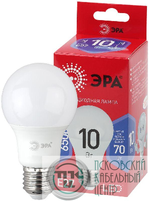 Лампа светодиодная RED LINE LED A60-10W-865-E27 R 10Вт A60 груша 4000К холод. бел. E27 Эра Б0045324