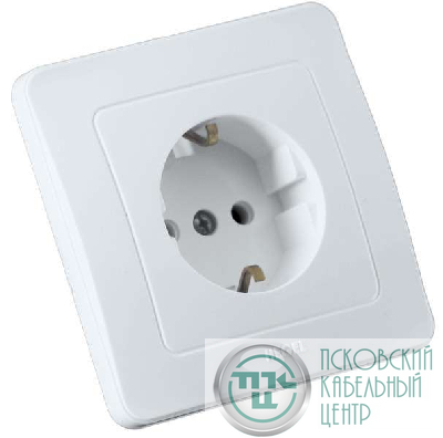 Розетка 1-м СП Мастер 16А IP20 250В с заземл. бел. HEGEL РС16-311