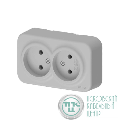 Розетка 2-м СП ARIA 16А IP20 без заземл. сер. ARVIA 25 22 1000 908