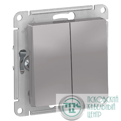 Переключатель проходной 2-кл. СП AtlasDesign 10А IP20 (сх. 6/2) 10AX механизм алюм. SE ATN000365