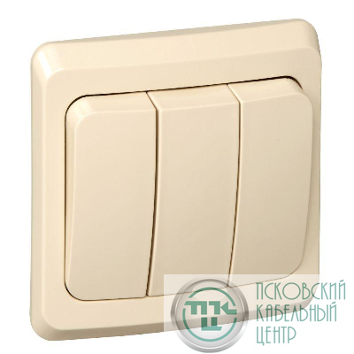 Выключатель 3-кл. СП Этюд 10А IP20 крем. SE BC10-003K