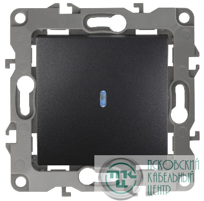 Механизм выключателя 1-кл. СП Эра12 10А IP20 12-1102-05 250В 10AX с подсветкой антрацит Эра Б0014637
