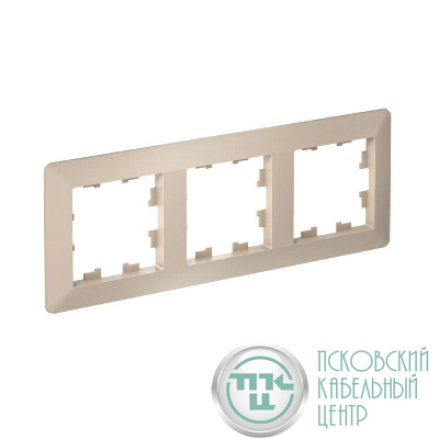 Рамка 3-м AtlasDesign Air песочн./дым. бел. SE ATN221203