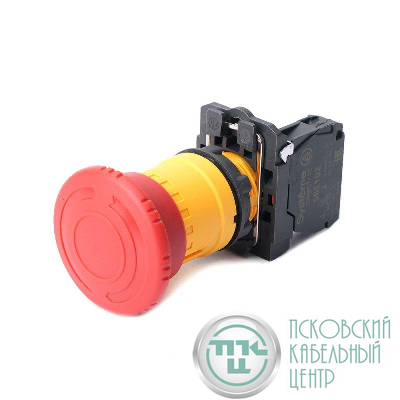 Кнопка аварийн останова SB5 в сборе 22мм 40мм повернуть для возврата пластик 1НЗ SE SB5AS8442