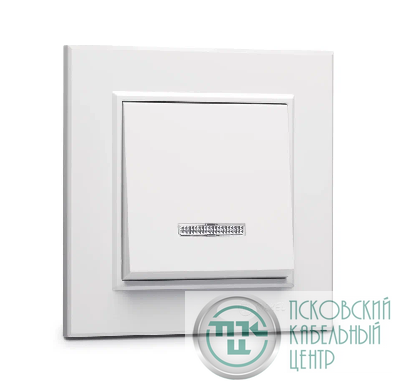 Выключатель 1-кл. СП Karea 10А IP20 с подсветкой бел. Makel 56001021