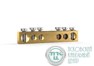 Шина PEN "земля-ноль" 6х9мм 6 отвер. латунь TOKOV ELECTRIC TKE-BCB-69-6-N/PEN