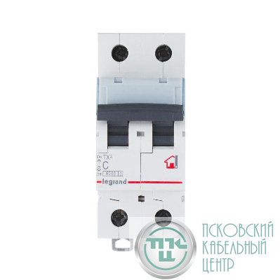 Выключатель автоматический модульный 2п C 20А 6кА TX3 6000 2мод. 230/400В Leg 404043
