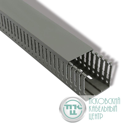 Кабель-канал перфорированный 40х40 L2000 самоклеящийся (паз 4мм зуб 6мм) сер. Rexant 28-5015
