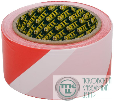 Лента сигнальная 50ммх100м красн.-бел. FIT 11852