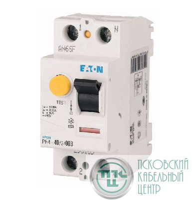 Выключатель дифференциального тока (УЗО) 2п 40А 30мА тип AC 4.5кА PF4 2мод. EATON 293169