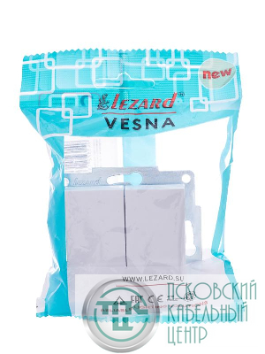 Выключатель 2-кл. СП Vesna механизм бел. LEZARD 742-0288-101
