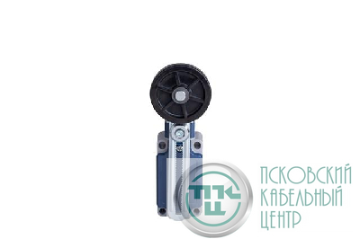 Выключатель концевой быстрого переключения угловой 2-х направленный с пластмас. консолью и резиновым роликом Ф50мм на регулируемом рычаге (1НО+1НЗ) EMAS L52K13MEL123