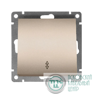 Переключатель проходной 1-кл. СП Афина 10А IP20 механизм шампань Universal A0025-Br