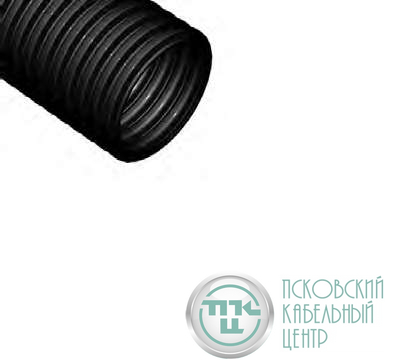 Труба гофрированная ПНД легкая d63мм с протяжкой черн. (уп.15м) Ruvinil 26301