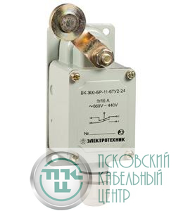 Выключатель концевой ВК-300-БР-11-67У2-11 рычаг с роликом с сальником ход вправо самовозврат ступень 1- 41мм IP67 Электротехник ET502348