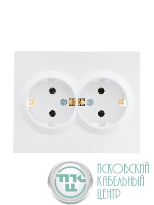Розетка 2-м СП VESNA с заземл. ПБТ бел. LEZARD 742-0200-127B