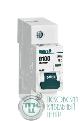 Выключатель автоматический модульный 1п C 100А 10кА ВА-201 DEKraft 13003DEK