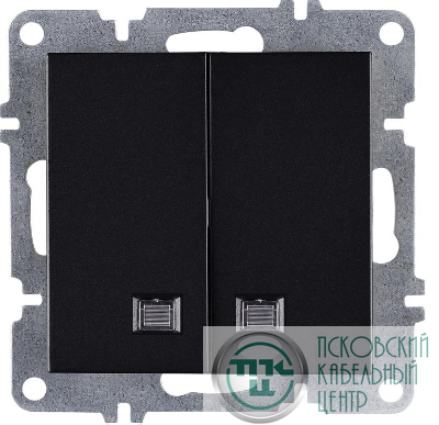 Выключатель 2-кл. LAVIN/KAREN с подсветкой механизм черн. ARVIA 50 07 2000 203