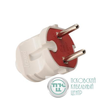 Вилка Accessories 1ф 6А без заземл. бел. LEZARD 715-0101-601
