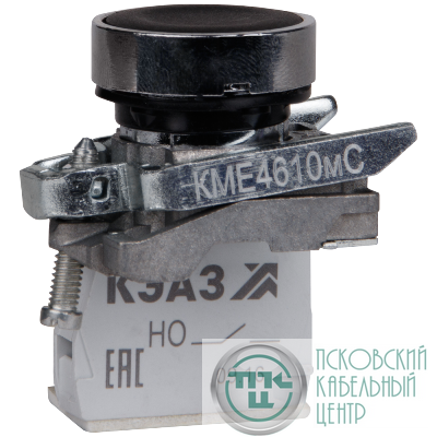 Кнопка КМЕ4501мС-черный-0но+1нз-цилиндр-IP54 КЭАЗ 275181