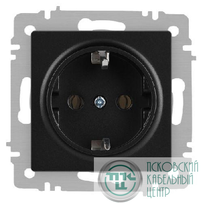 Розетка 1-м СП Accent 6-202-05 16А IP20 250В 2P+E Schuko антрацит Intro Б0063693