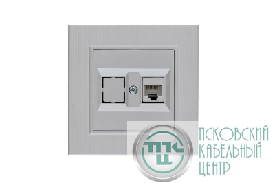 Розетка компьютерная CAT 5+гнездо Karea LINE STAR жемчуж. Makel 86100035